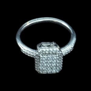 Vintage style  Silver Engagement Ring